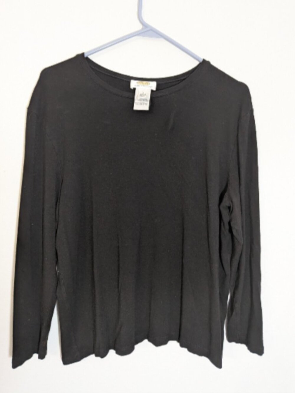 Talbots Black Sweater Womens Size Petite X Crew Neckline